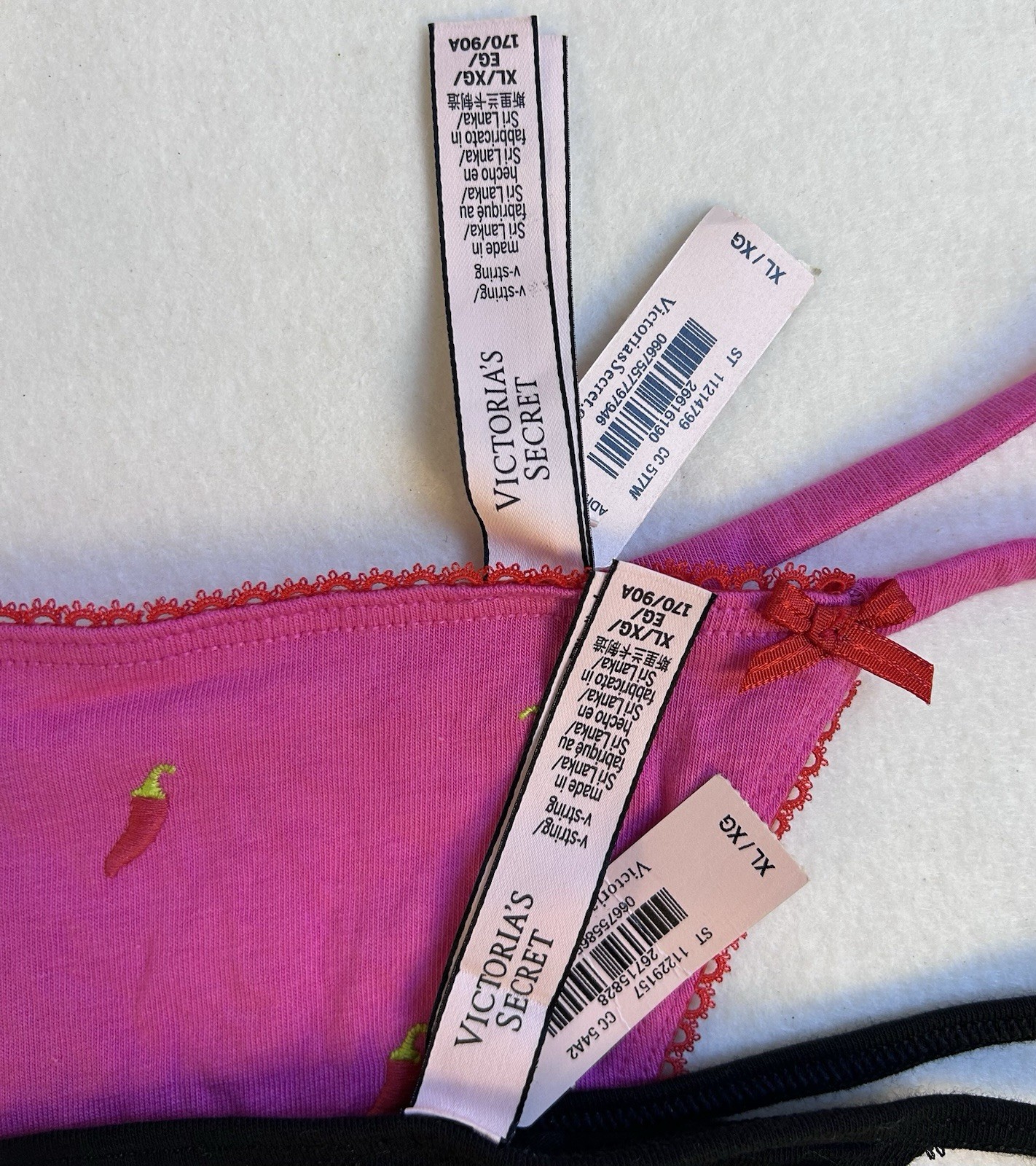 NWT Victorias Secret Bundle of 2 String Thong Panties / Rhinestones / XL