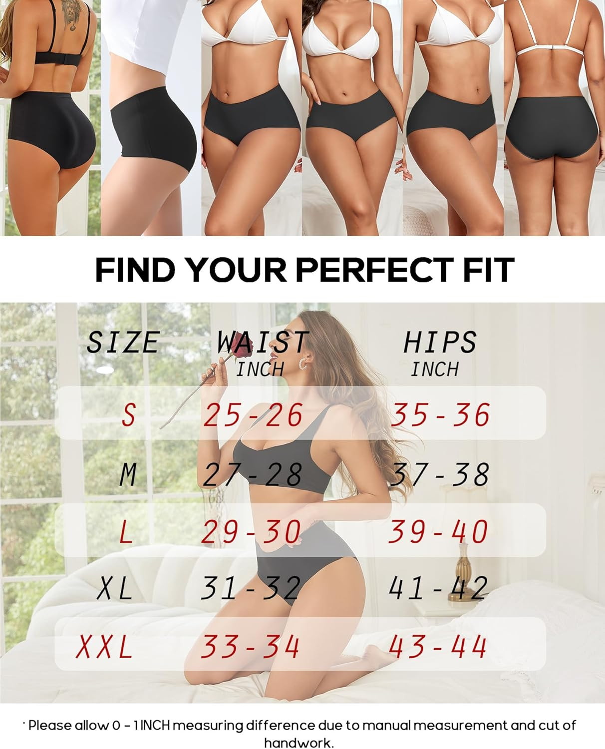 High Waisted Seamless Underwear for Women Full Coverage Hiphugger High Rise Silk