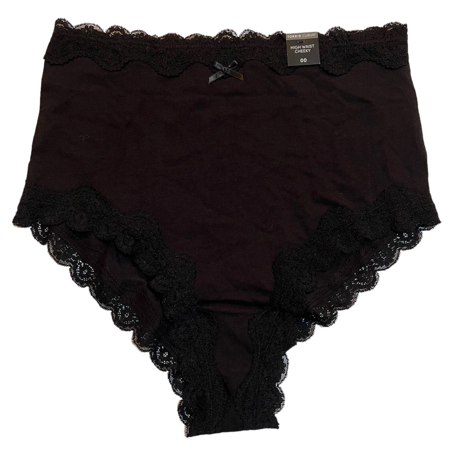 NWT TORRID High Waist Cheeky Pantie Sz 00X-0X-1X-2X-3X Black Lace Jersey