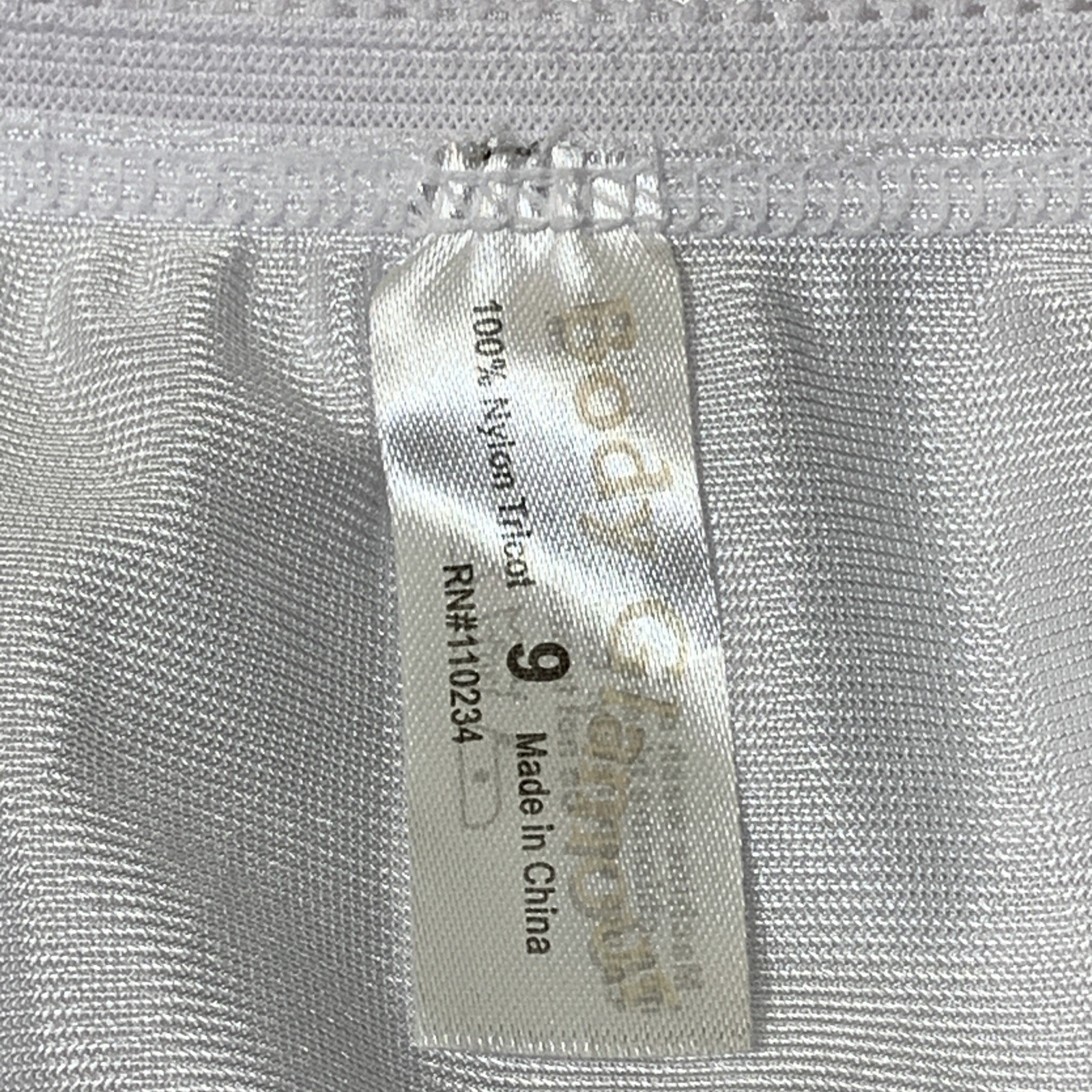 Body Glamour Vintage Granny Sissy Nylon Brief Panties Size 9 Shiny Icy White