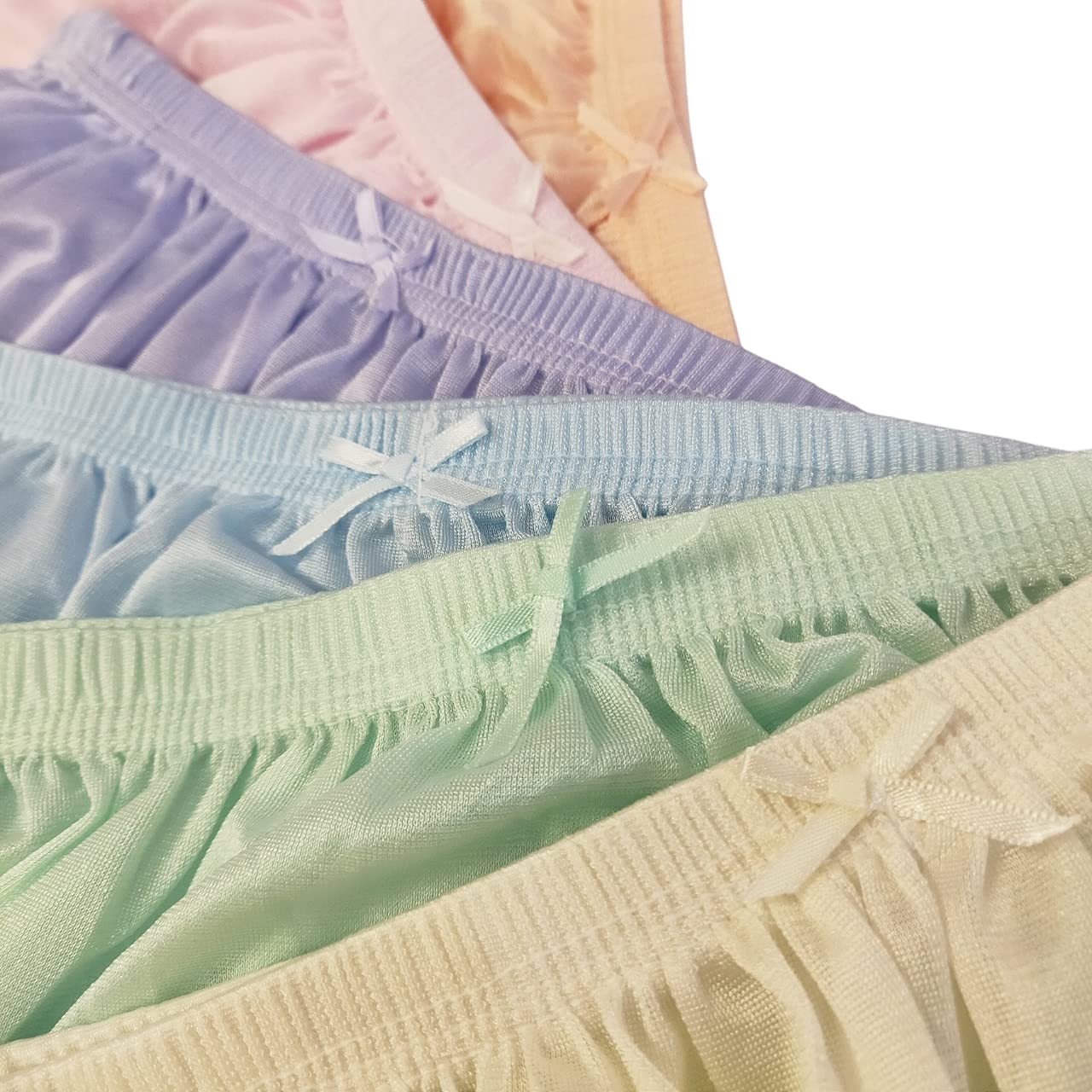 Littledream 6 Pcs Vintage Plus Size 3XL Sheer Transparent Silk Nylon Panties Men