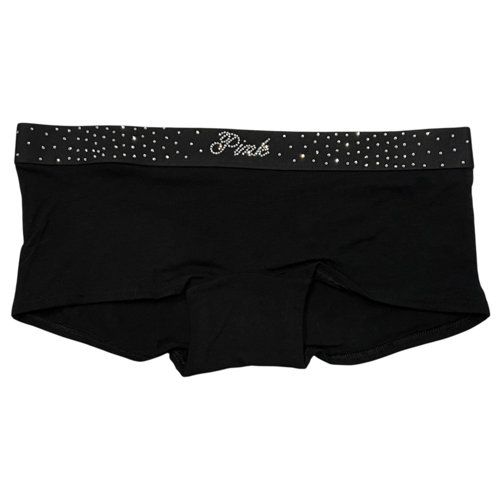 NWT VICTORIA’S SECRET PINK Boyshort Boxer Pantie Sz XS-S-M-X-XXLL Black Bling