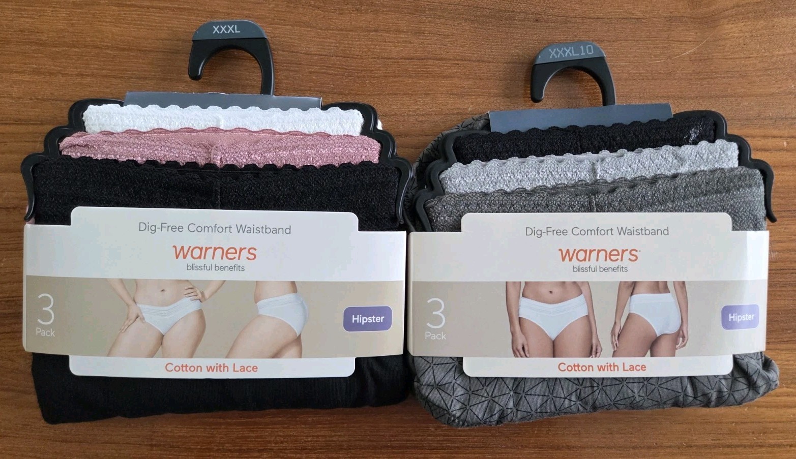 Warner’s Blissful Benefits 3XL 10 Cotton Lace Hipster Panties 6 PACK #214-7855