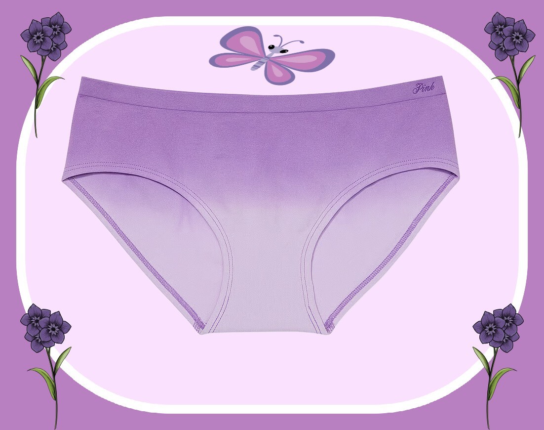 M Soft Purple Dip Dye Seamless Victorias Secret PINK Hipster Hiphugger Pantie