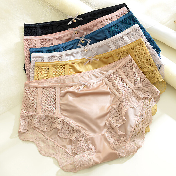 1/6 Pack Lot Womens Seamless Silky Satin Panties Briefs Underwear Lady Lingeries