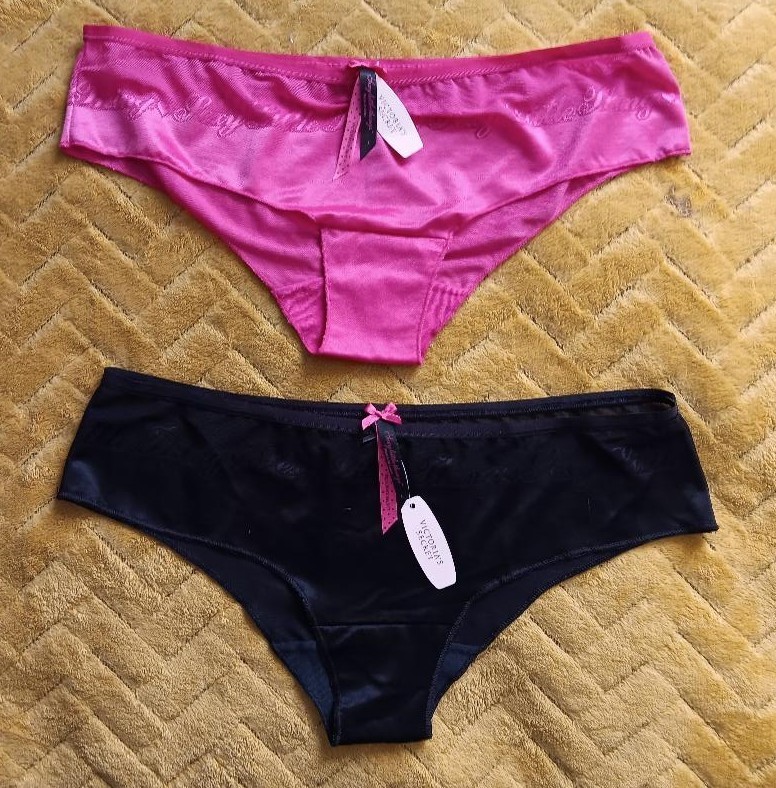 NWT Vintage VICTORIAS SECRET Sexy Little Things Smooth-Satin-Mesh Panties Size L