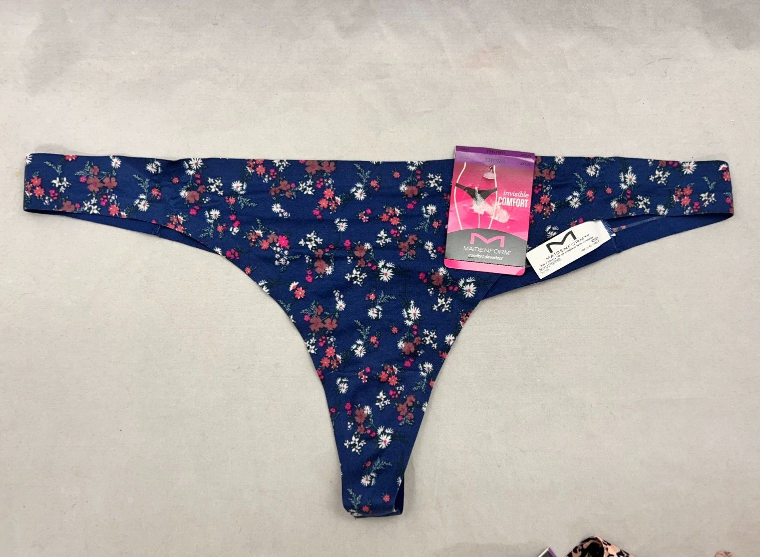 3 Pairs MAIDENFORM $39 Invisible Comfort THONGS Panties Underwear Womens 2XL / 9