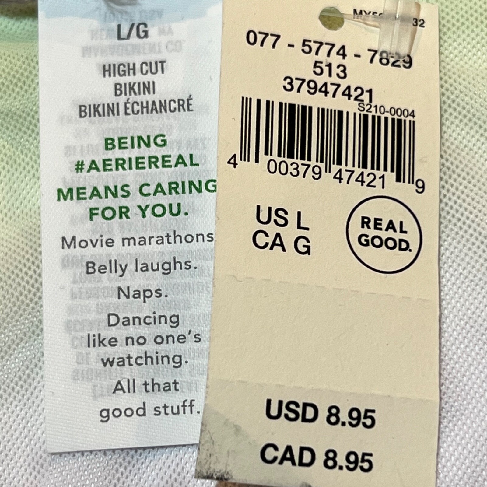 NWT AERIE High Cut Bikini Pantie Underwear XS-S-M-L-XL Purple Yellow Green Mesh