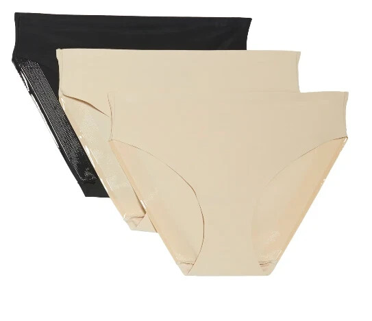 TC L31139 Women’s Beige Black 3-Pack Matte Micro Hipster Panties Size X-Large