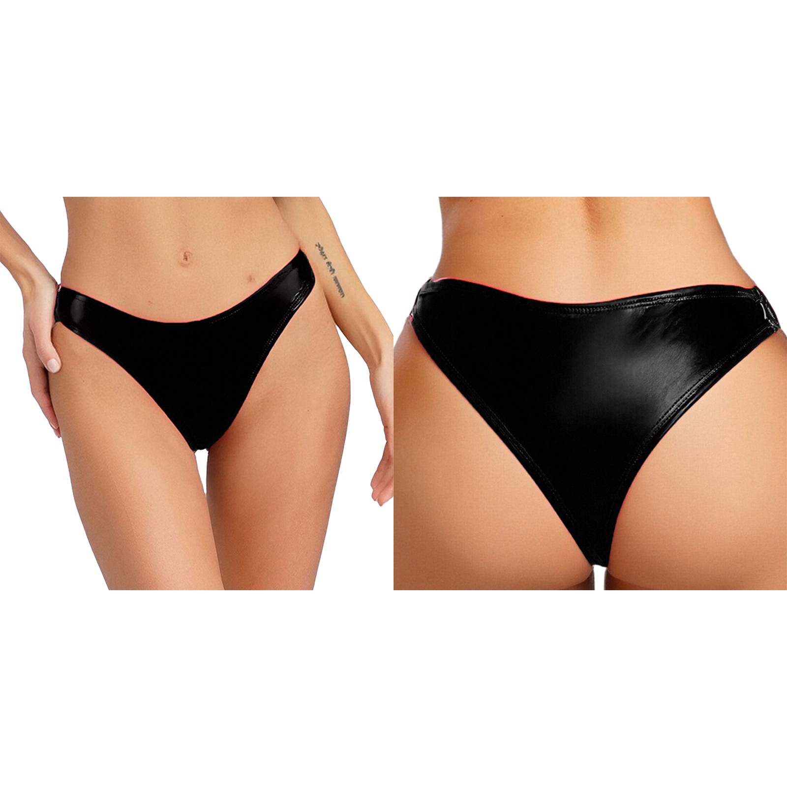 Women Panties Mini Thongs Low Rise Briefs Cheeky Lingerie Glossy Underwear Soft