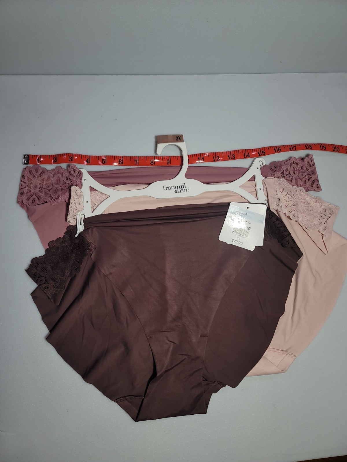 Tranquil & True Women’s 3X String Bikini Panties Underwear 3 Pairs NWT