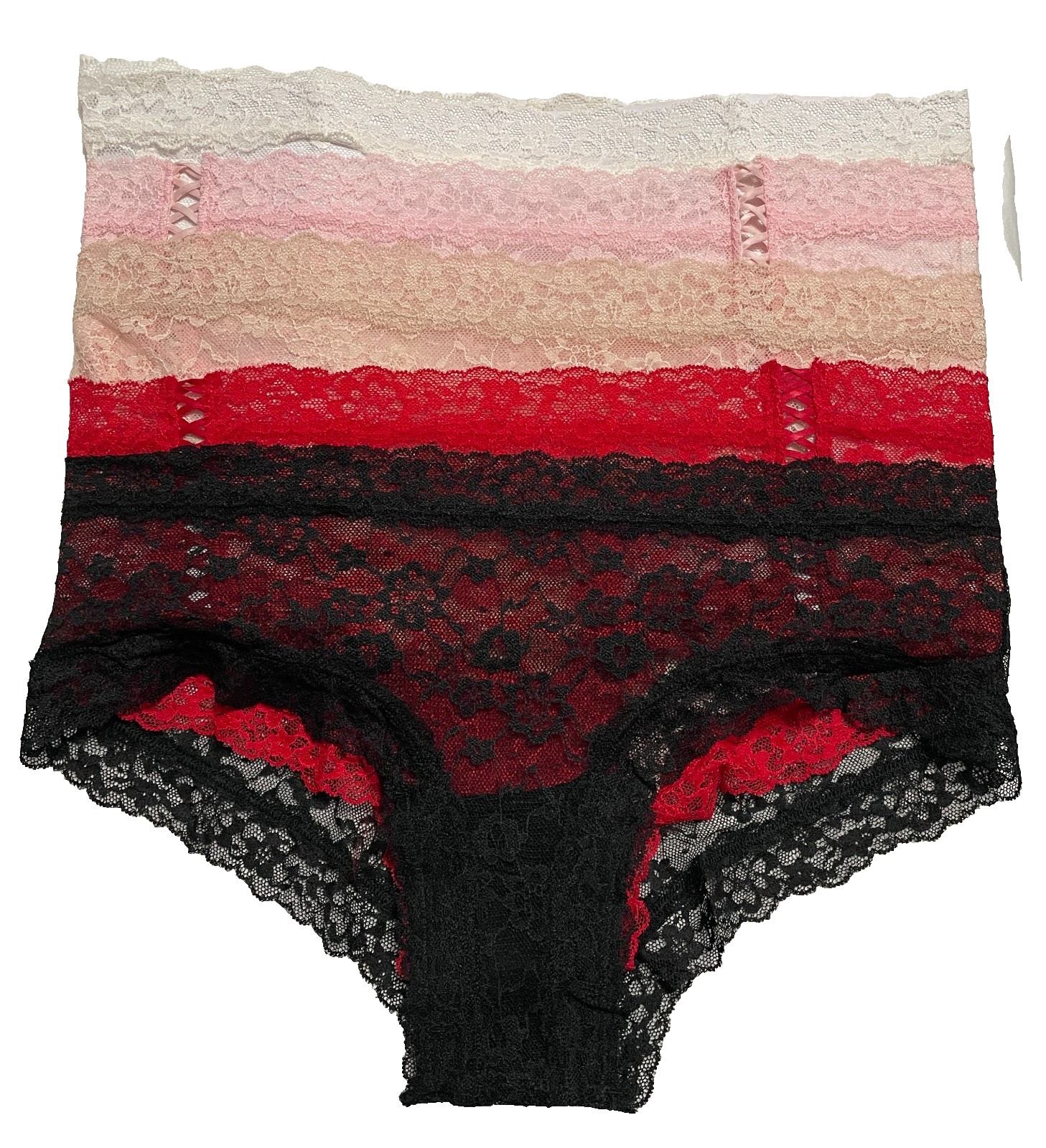 Victoria Secret Lace Cheeky Panties Womens Small 5 Pairs Solid Basic Colors