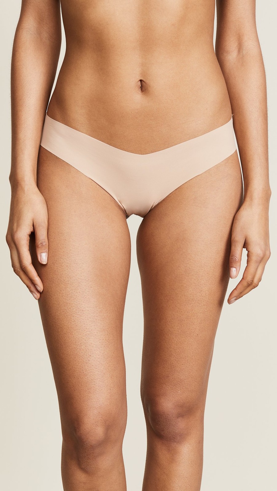 commando Women’s Butter Mid-Rise Cotton Thong, true nude, M/L