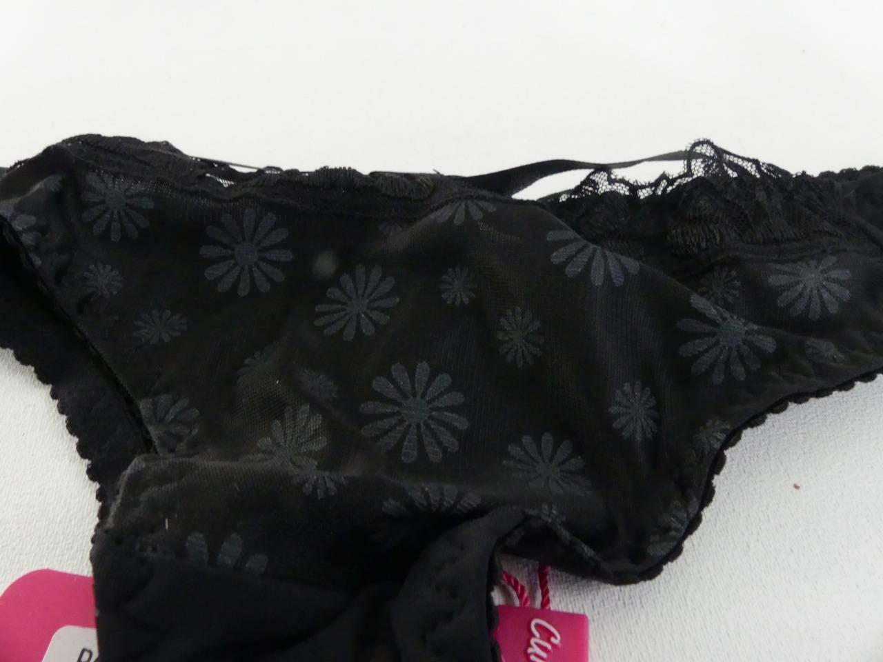 (ref288E Rel1) Curvy Kate Daisie Thong Black Print Size 8