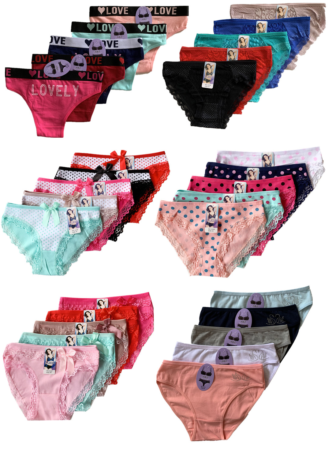 Lot New 5 Womens Hipster Boyshort Girl Panties Bikini Underwear Size M L XL