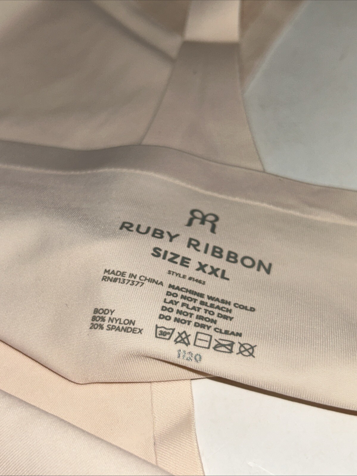 Ruby Ribbon Second Skin Thong In Color Shell. Size XXL #1463 NEW