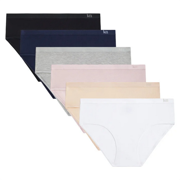 Karen Neuburger Womens 6 Pack Medium Modal Hipster Panties Black Pink Gray Blue