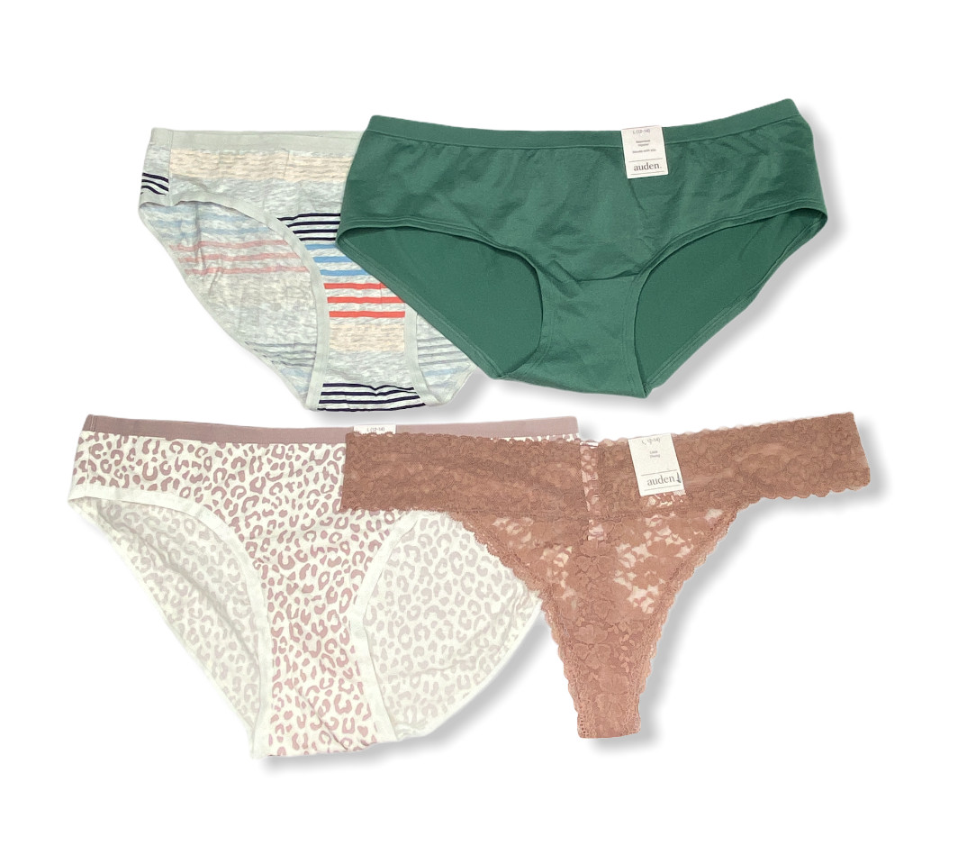 Women’s 4pk Assorted Styles & Colors Underwear – Auden – Size L (12-14) – S717