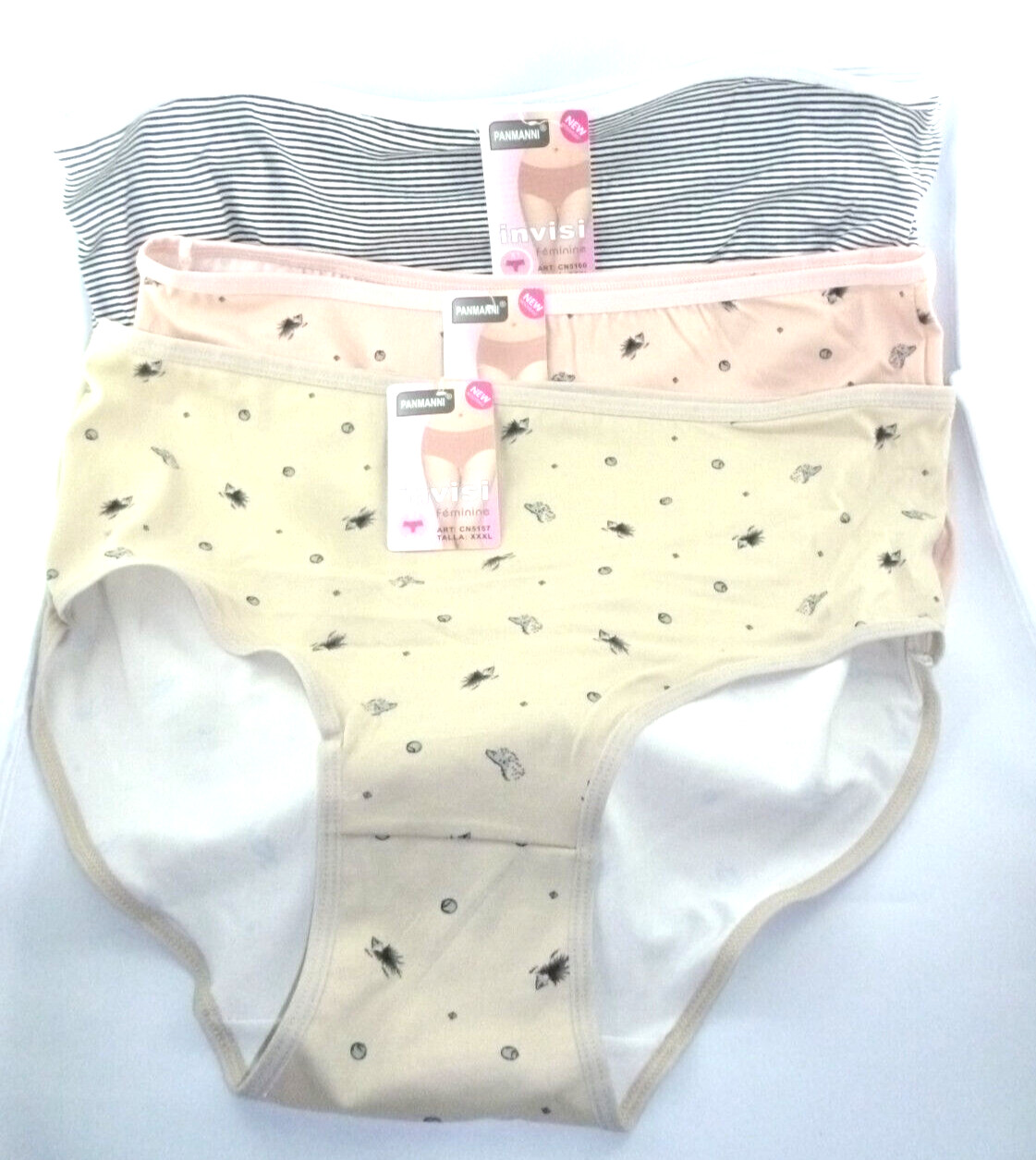 Ladies Bikini Briefs 3 Pack, Cotton, 3XL