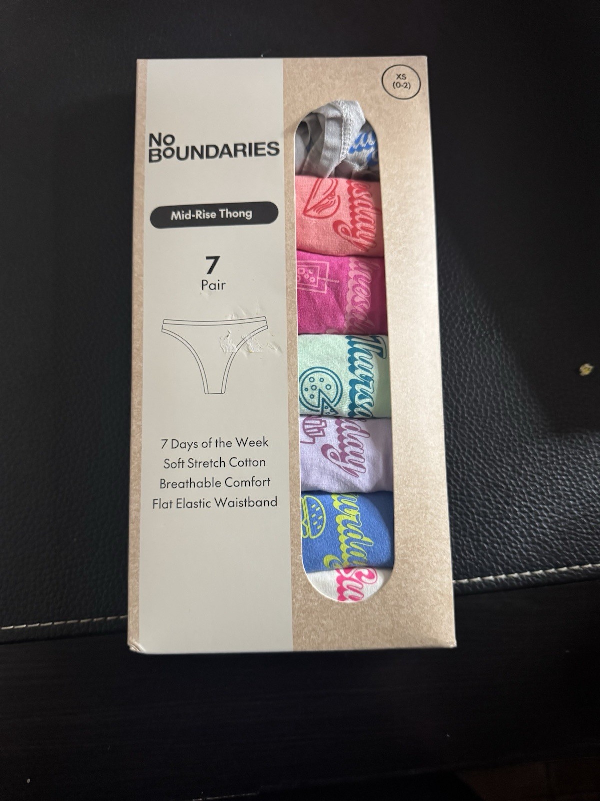 Womens ‘Day of the Week’ 7 Thong Panties (Size XS 0-2) BRAND NEW W TAGS