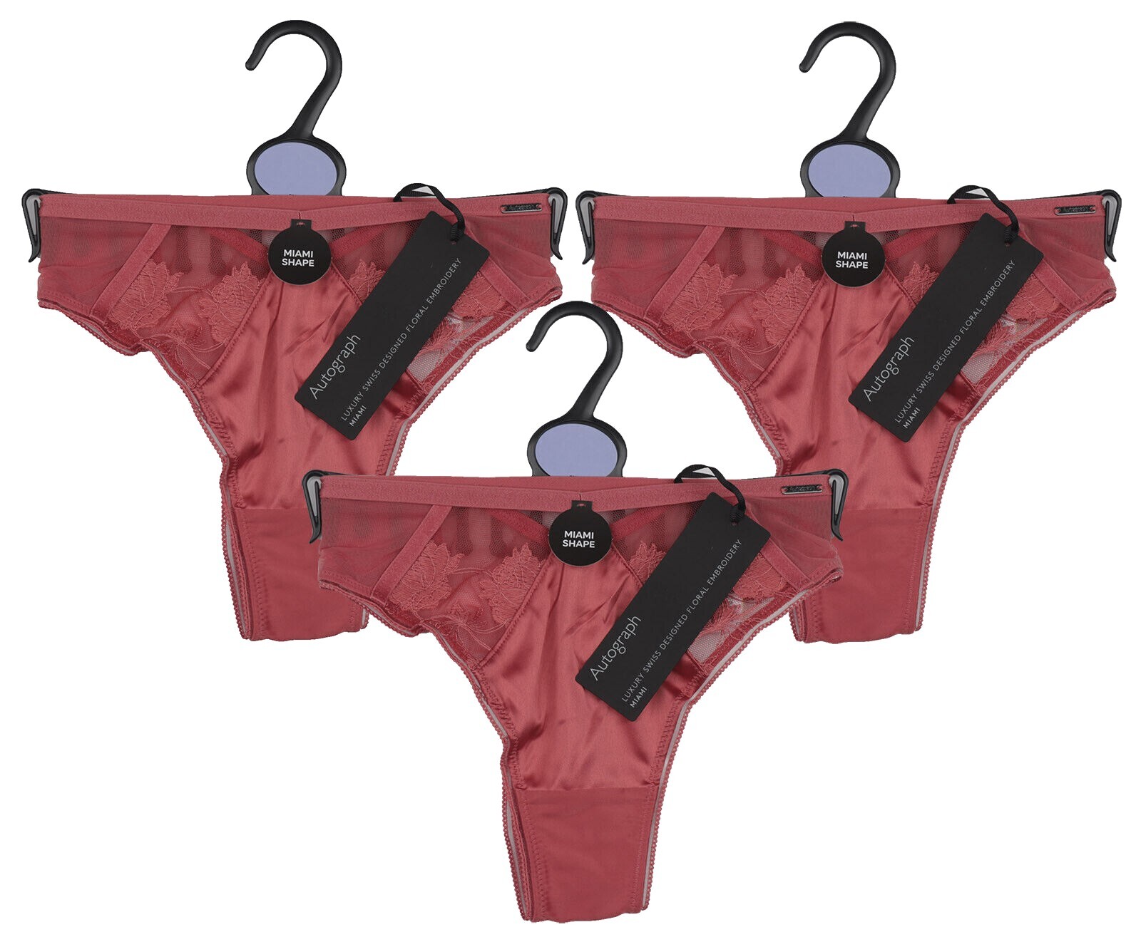 M&S Autograph Miami Knickers Pink Womens Size 8 / 10 x 3