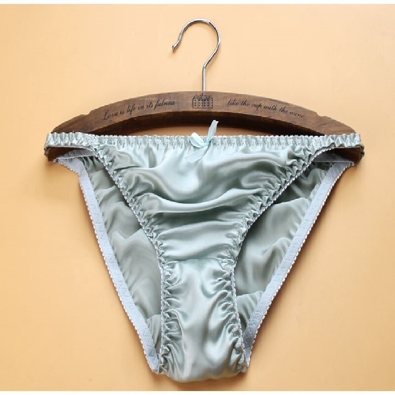 6 Pairs/lot Women’s 100% Silk String Bikini Silk Panties Sexy Bow SIZE: S – XXL