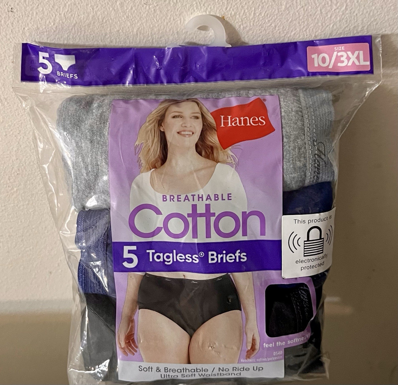 2 Pk / 10 Pair Hanes Womens Breathable Cotton Tagless Briefs Size 10 / 3XL