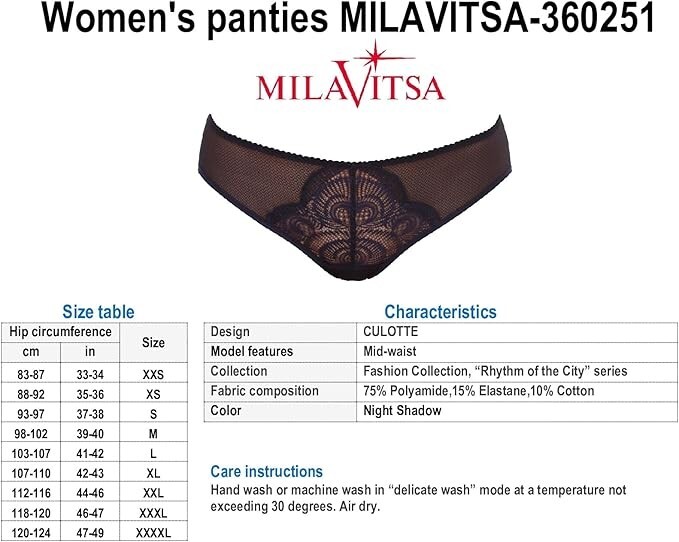 Victoria Bella MILAVITSA-360251 Women’s panties, CULOTTE, mid-waist