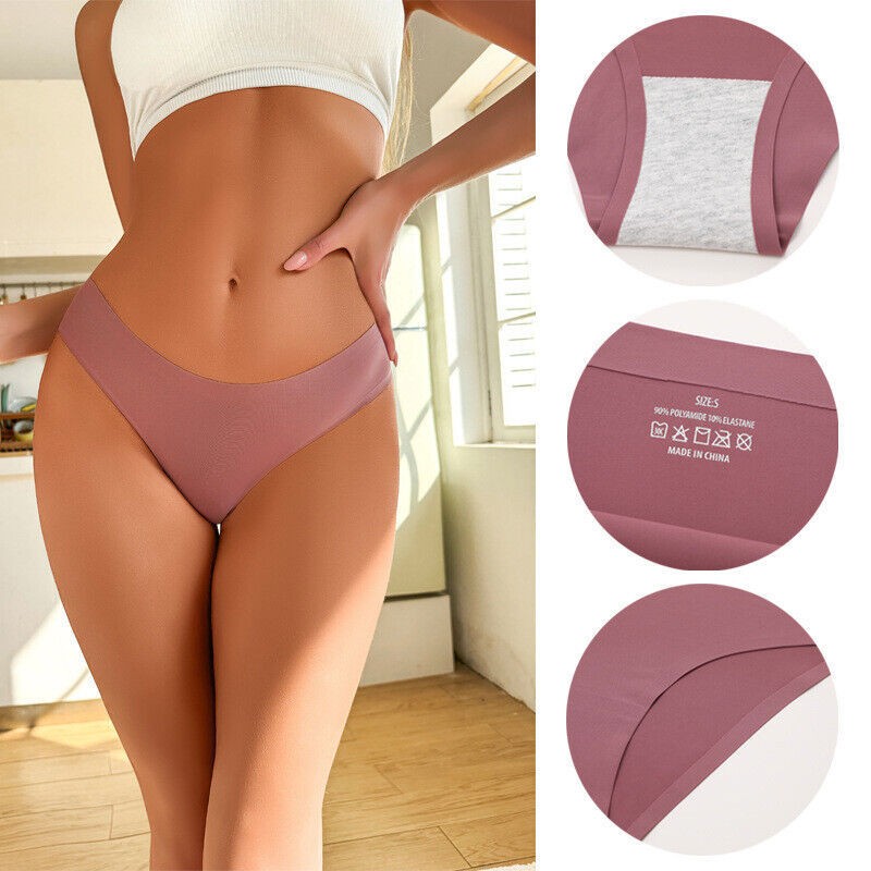 1/3/6 Pack Womens Seamless Panties Sexy Soft Low Waist Lingerie Underwear Panty