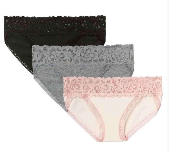 NWT Three Pair Women’s Large Black, Pink & Gray Adore Me Hipster Panties
