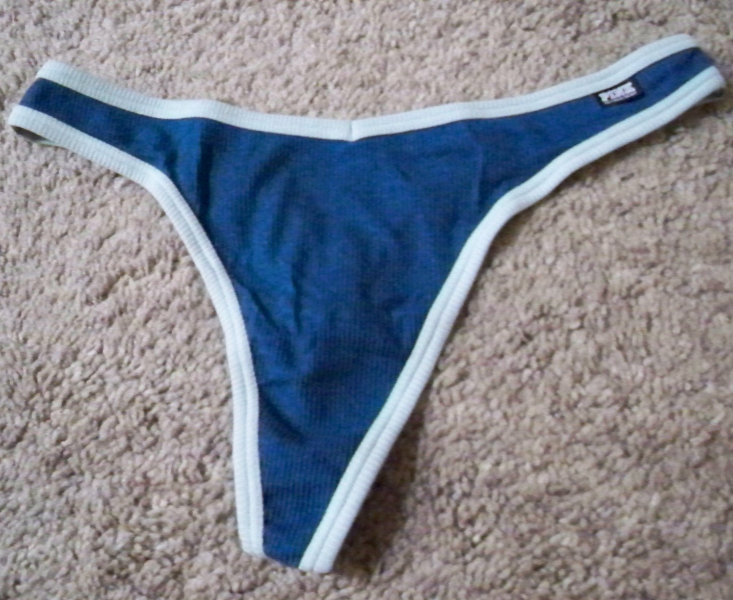 VICTORIAS SECRET THONG TEAL GREEN RIBBED LARGE NEW
