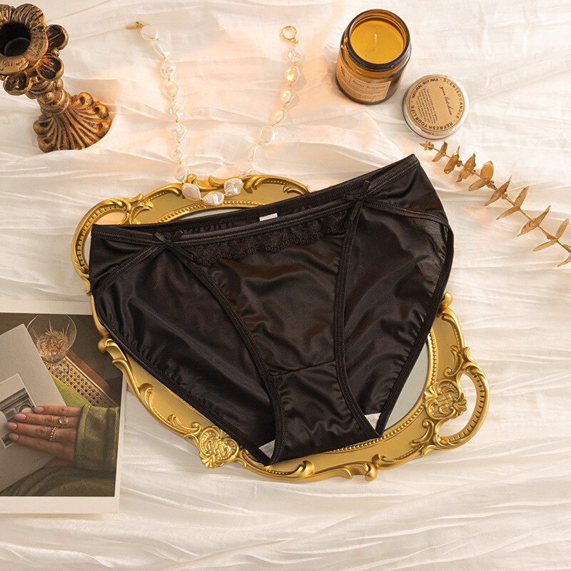 5PCS/LOT Sexy Womens Satin Panties Briefs Low Waist Ladies Underwear Lingeries