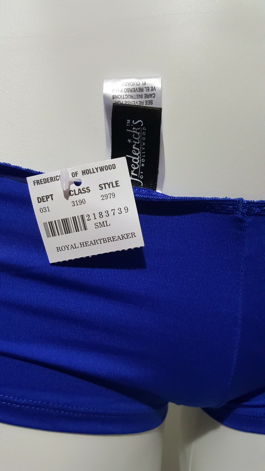 Vintage Fredericks of Hollywood Royal Heartbreaker Ribbon Boy Shorts Sz SM #2979