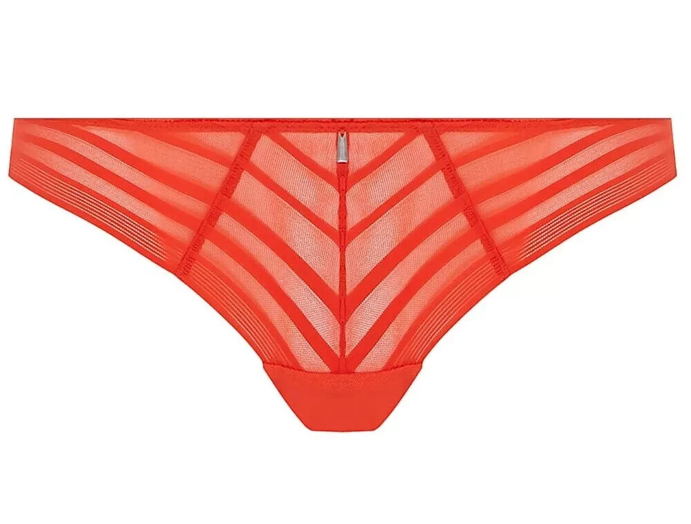 Freya Cameo Brazilian Brief Size M 12 14 Firefly Red Mid Rise Knickers 3167 New