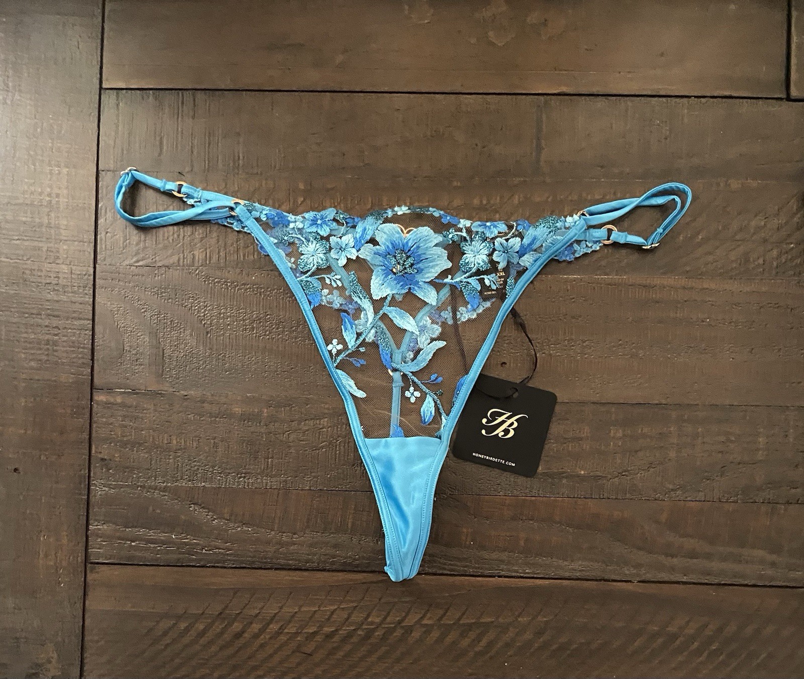 Honey Birdette Aluna Aqua Thong Panty Size XXL
