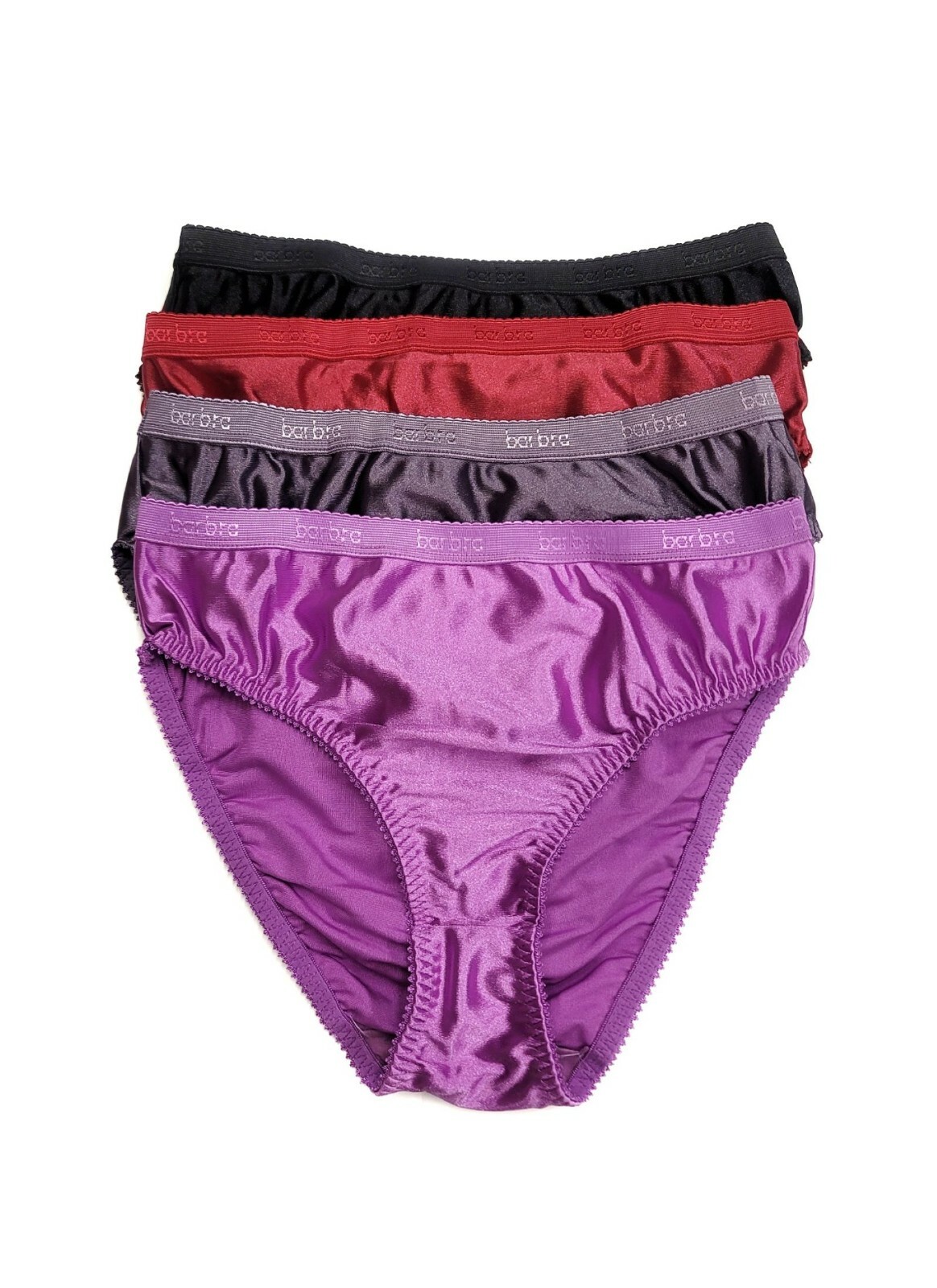 4 Women High Cut Full Coverage Shiny Smooth Silky Satin Bikini Panty Underwear