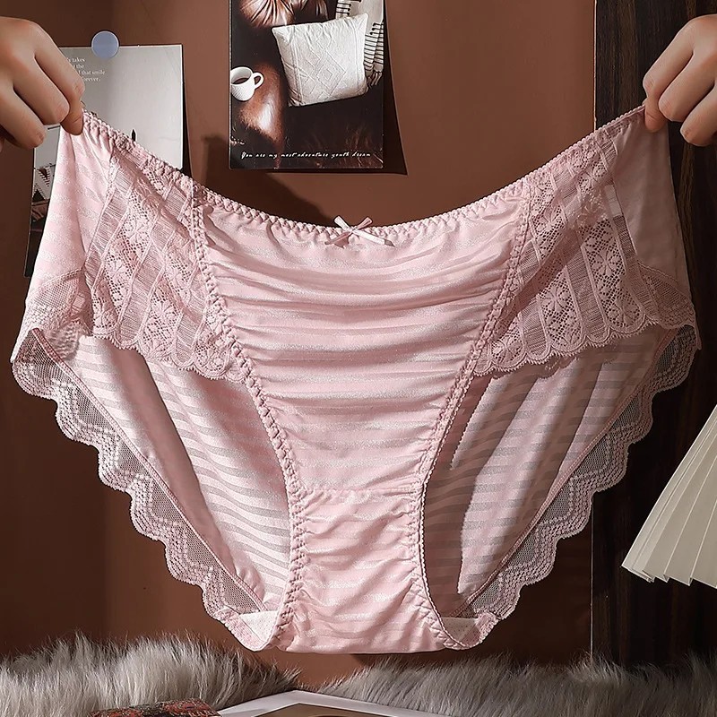 Plus Size Silk Satin Silky Women Briefs Knickers Sexy Underwear Lace Panties UK