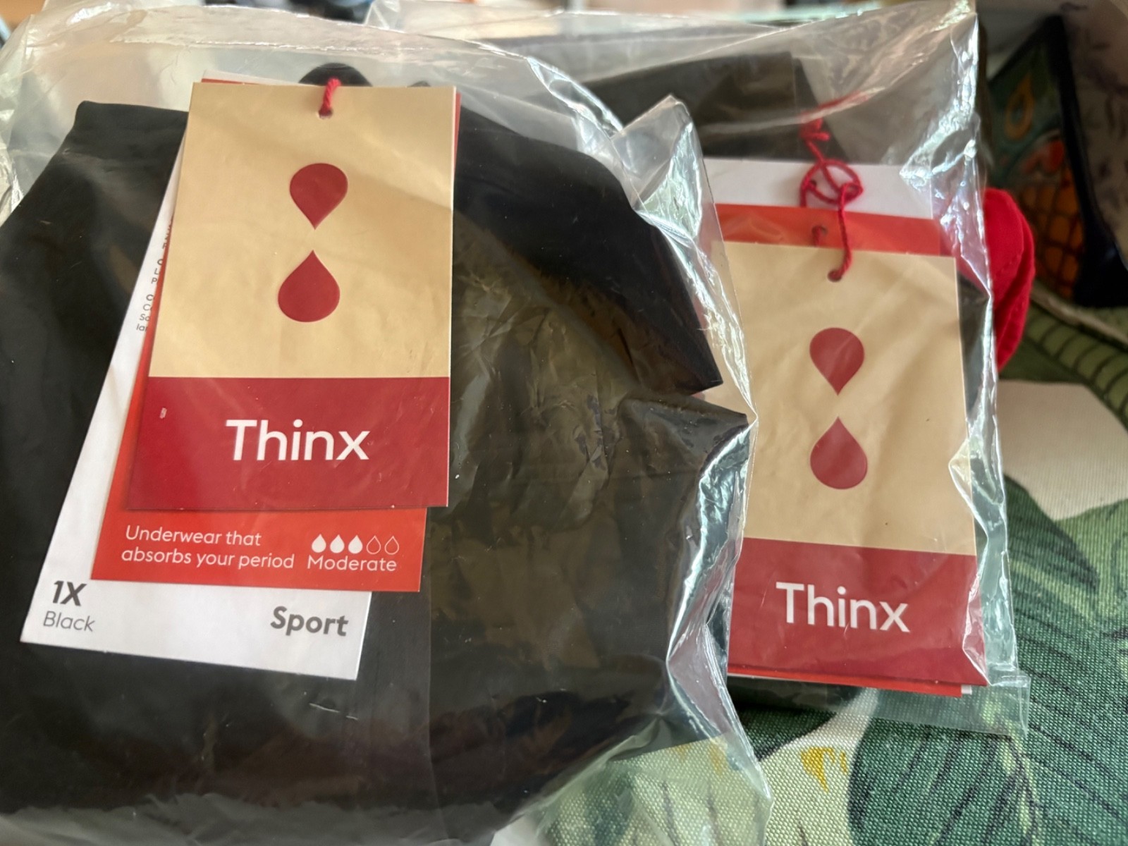 Thinx Sport Period Underwear Panties Black Size 1X NWT 2 Pair