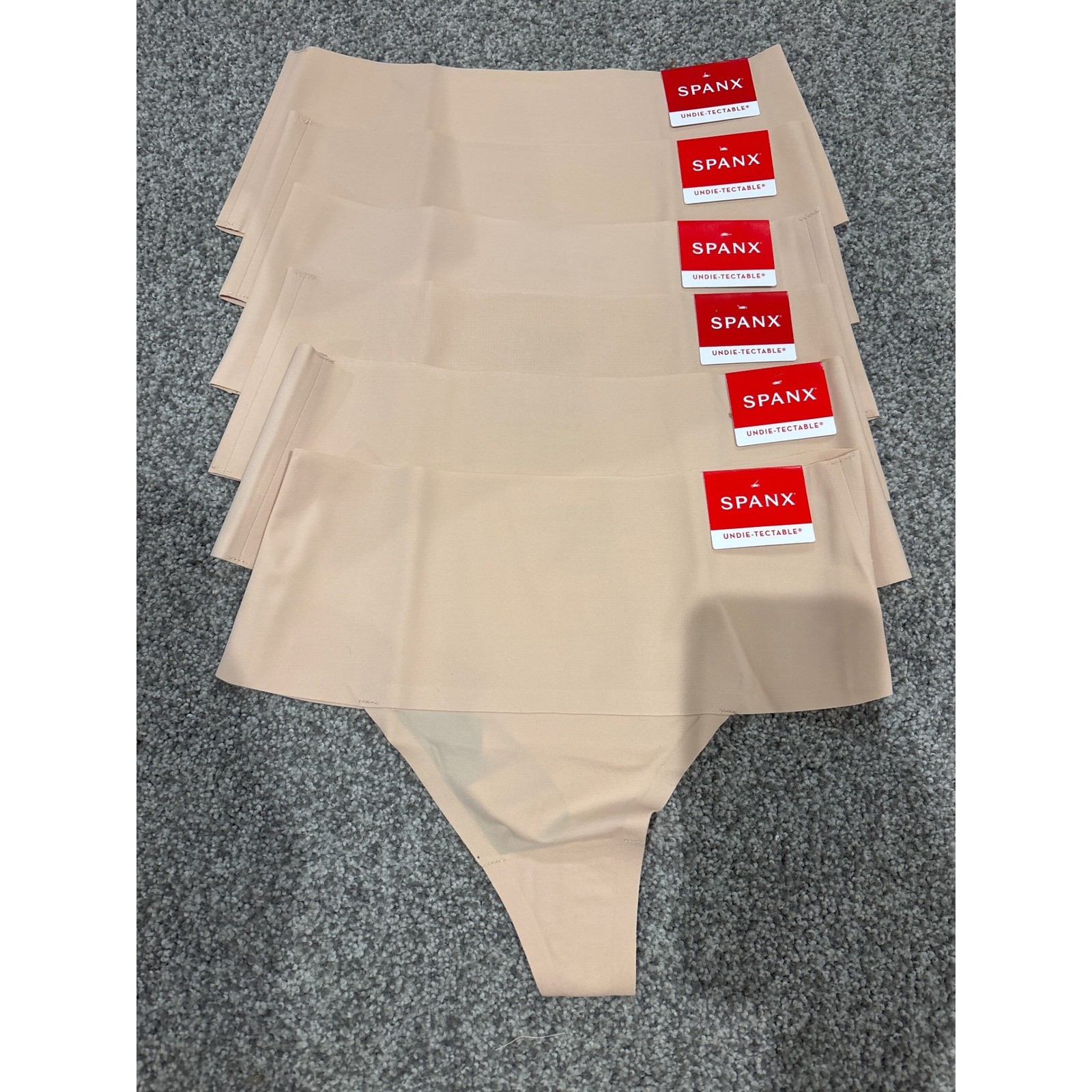 Spanx super smooth undie-tectable thong size med new lot of 6