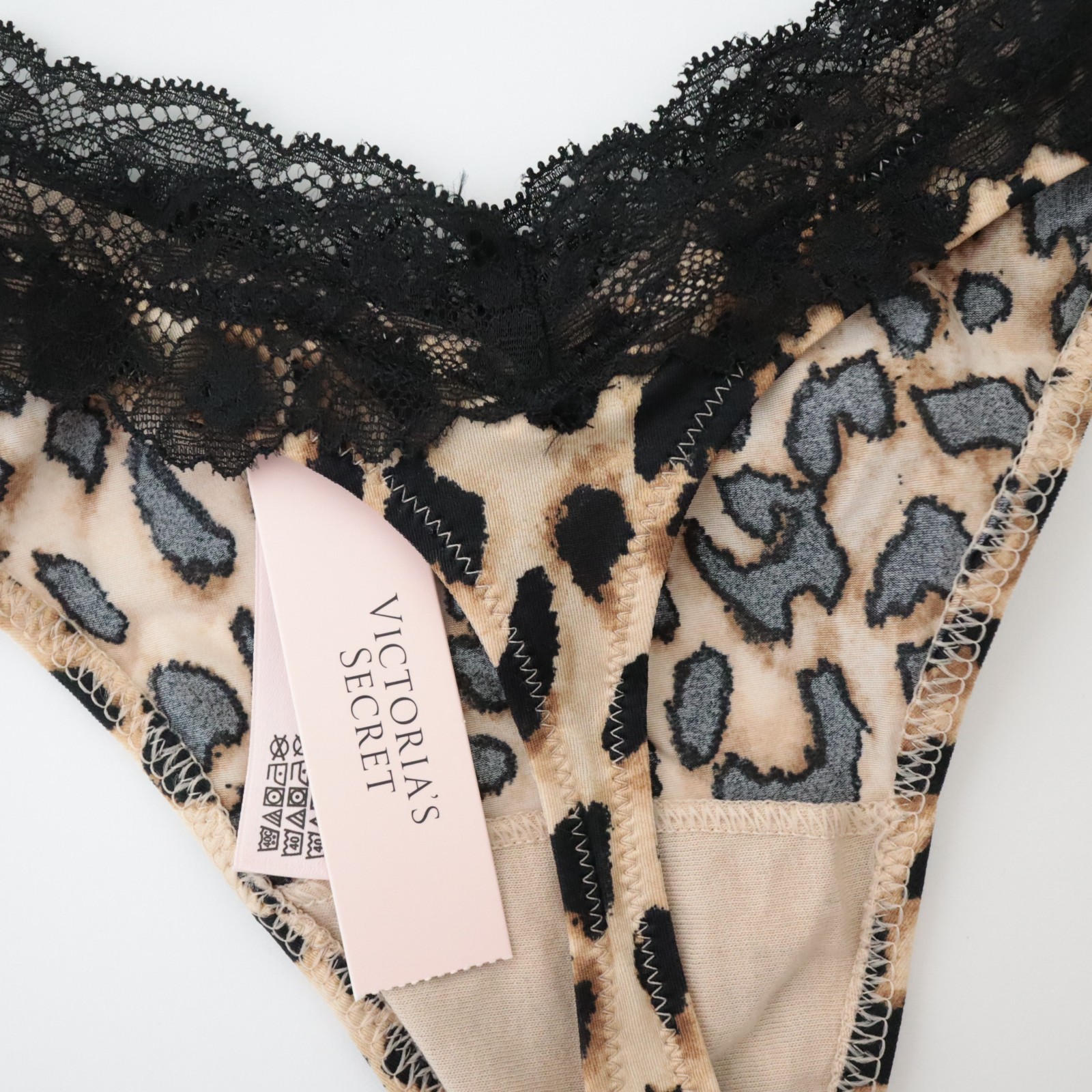 NEW Victoria’s Secret Very Sexy High Leg Lace Trim Thong Satin Panty S M L XL