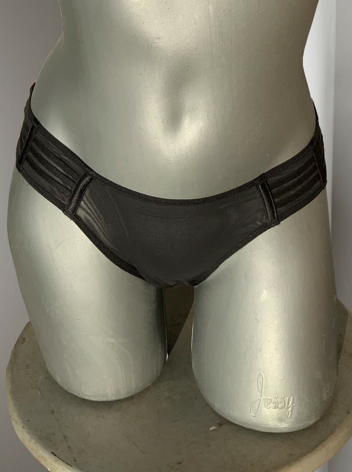 Victoria’s Secret Luxe Lingerie Sheer Mesh Cheekini Tanga Strappy Panty M