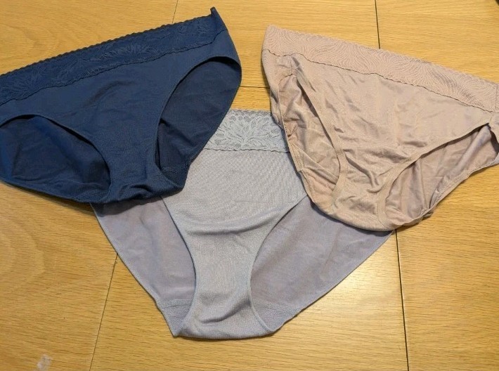 Bali 3 Pair Of “One Smooth U” Panty Brief Size XL Blue Beige Grey