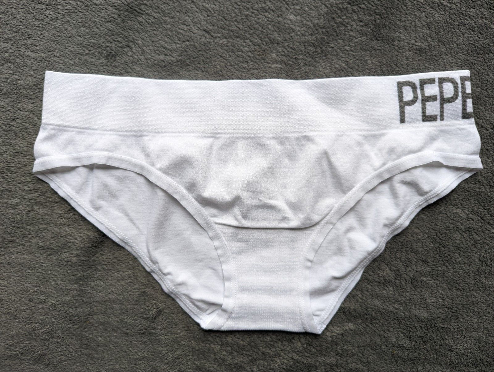 Pepe Jeans Underwear Womens Medium White Seam Free Brief Alene Logo Pants