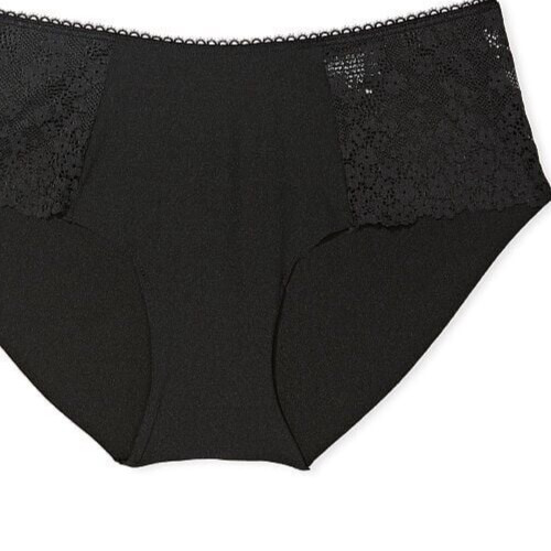 M Dark NOIR Black w Daisy Lace NO SHOW Smooth Victorias Secret Hiphugger Panty