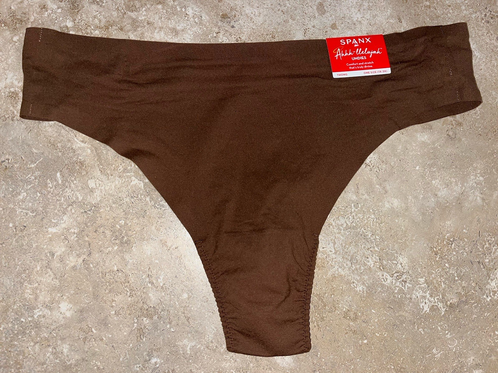 NWT SPANX Ahhh-llelujah Fit To You Brown Thong Panty One Size 1X – 3X