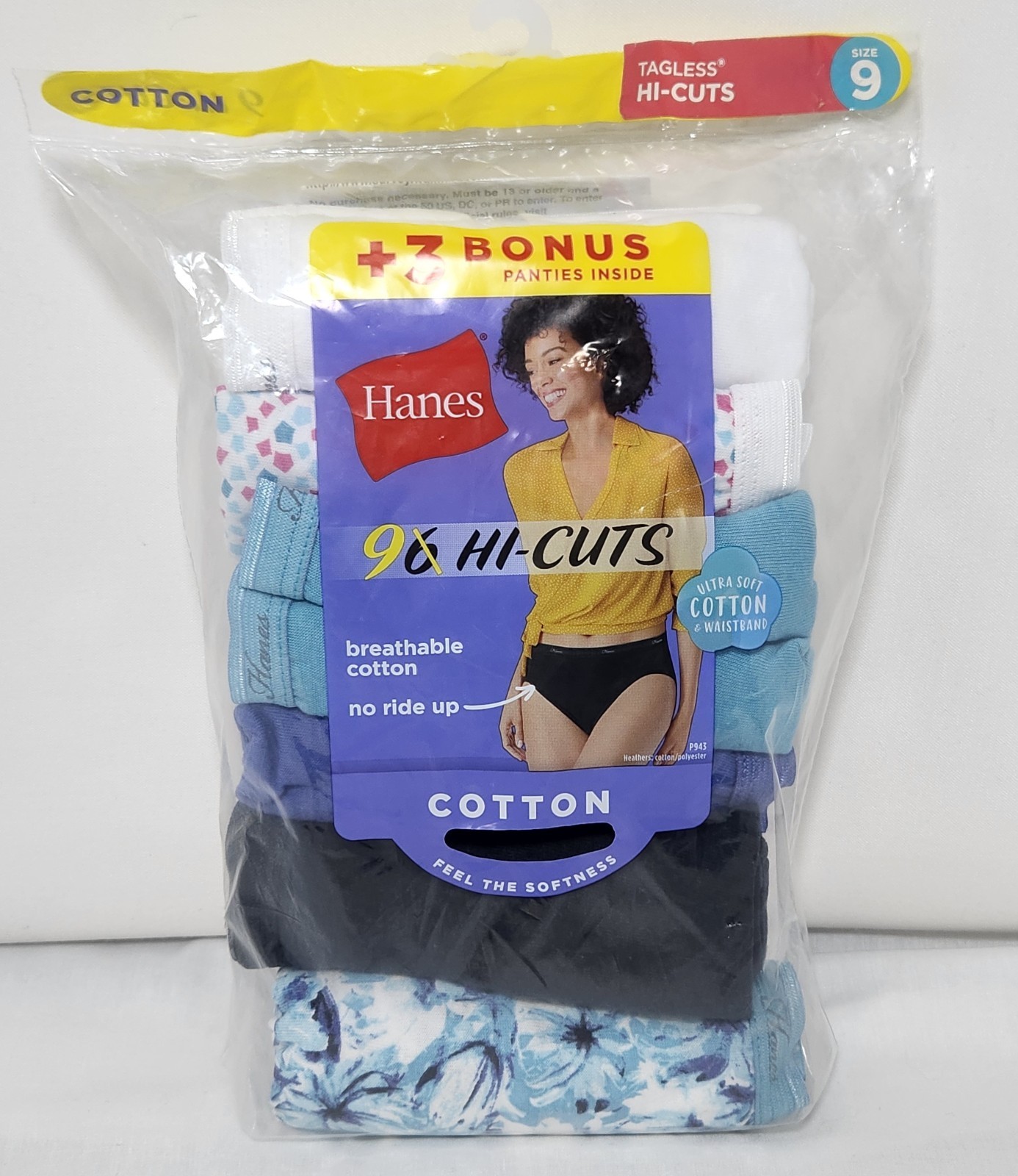 2020 Hanes Tagless Hi Cut 9-Pack Women’s Panties (Size 9) – New