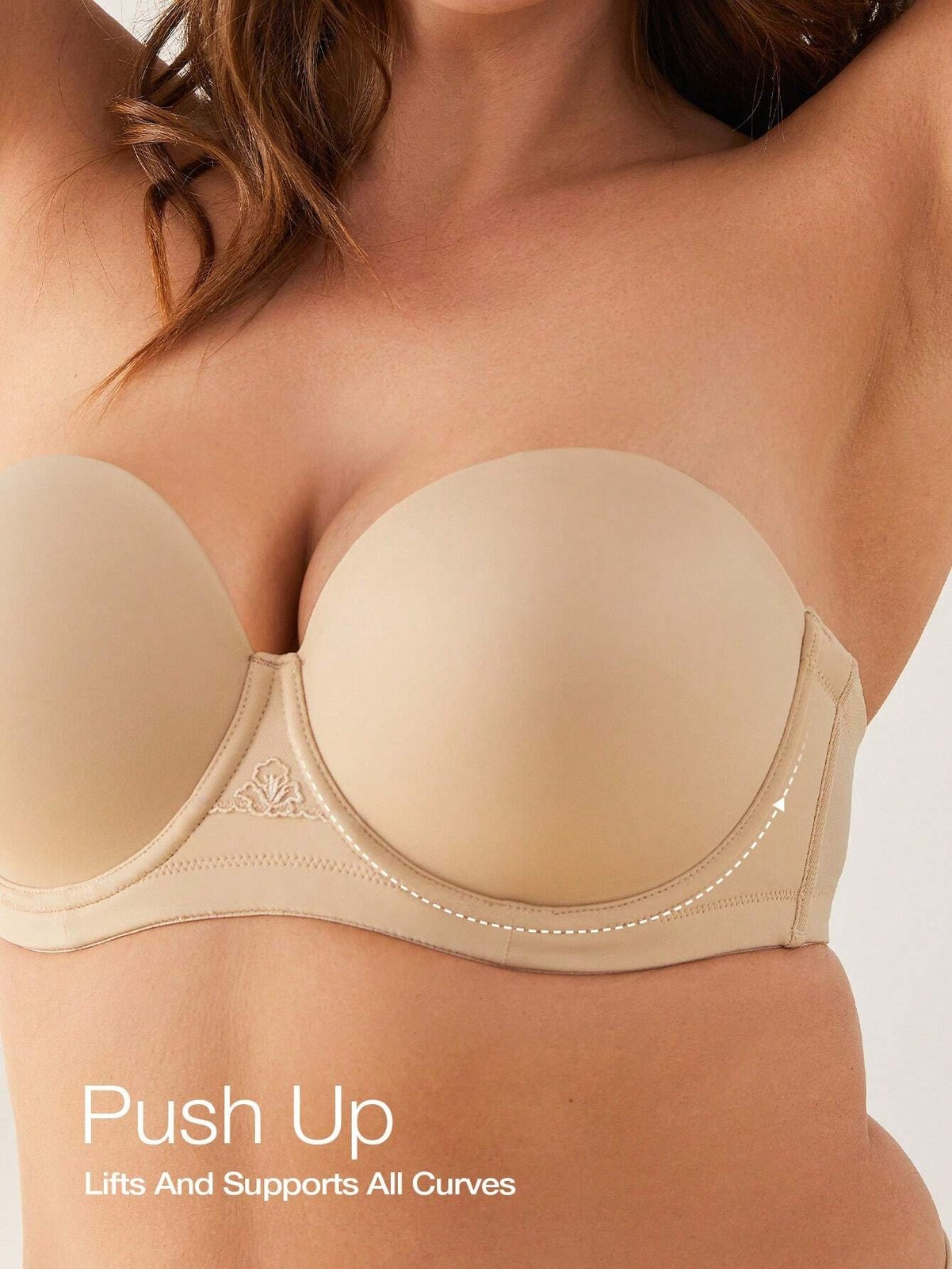 Plus Sizes Ladies Strapless Underwired Push Up Bra For Optimum Cheap24