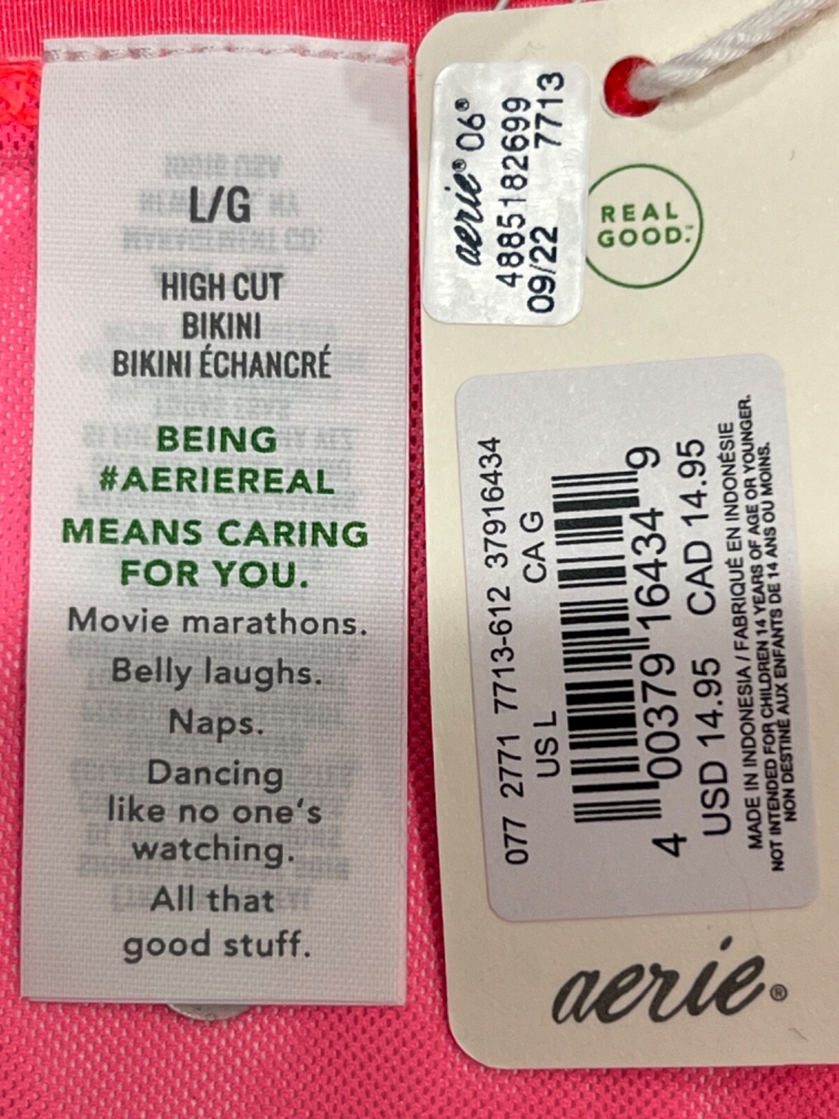 NWT AERIE Smoothez High Cut Bikini Pantie Underwear Sz XS-S-M-L-XL-XXL Pink Mesh
