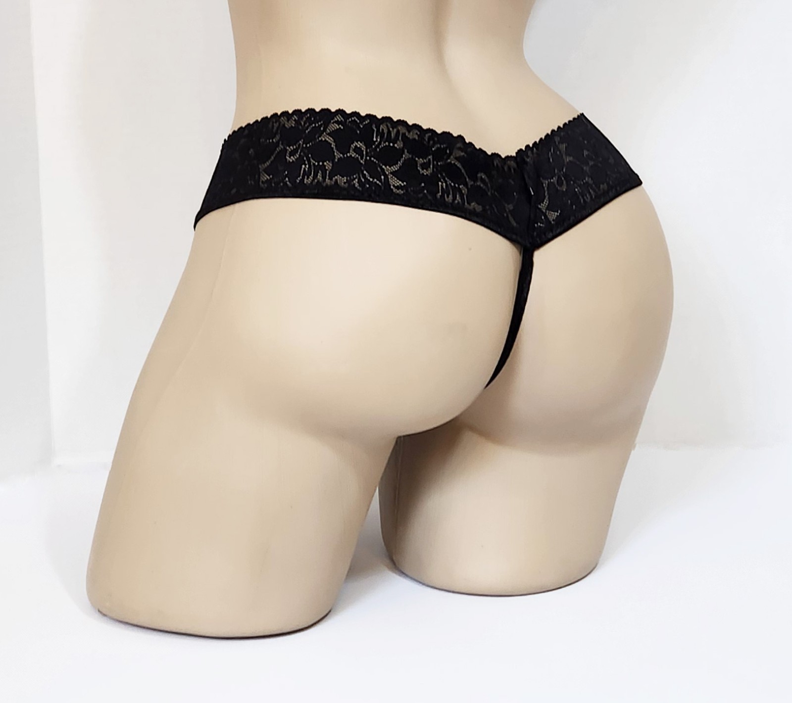 Black Lace G-String Panties – Harley Davidson Fabric – Sizes XS – Large
