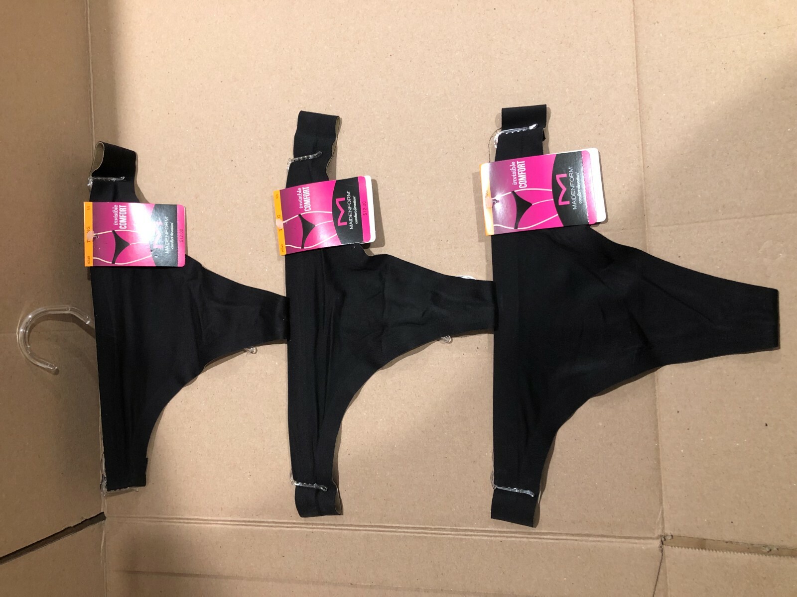 (3 PK) Maidenform 40149 Comfort Devotion Thong Black Seamless No Show NWT – S/5